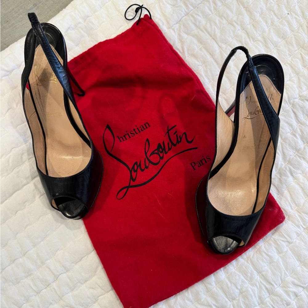 Christian Louboutin Black Slingback Heels